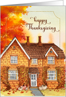 Thanksgiving Autumn Home with Pumpkins card