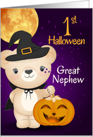 Great Nephew 1st Halloween Teddy Bear Witch card