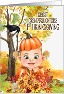 Great Granddaughter’s 1st Thanksgiving Blonde Baby Girl Pumpkin card