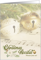 Christmas Recital Invitation Sheet Music Pines and Bells card
