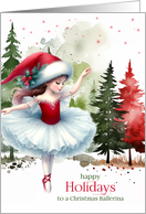 for a Ballerina Girl Christmas Ballet in Red and Gold card