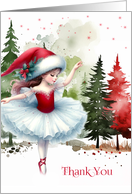 Thank You for the Gift Holiday Ballerina in Red and Gold card