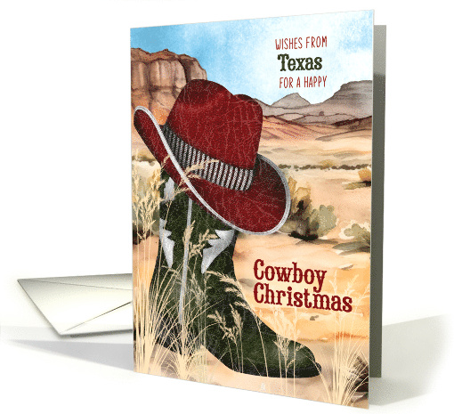 from Texas Cowboy Christmas Western Boot and Hat card (1159418)