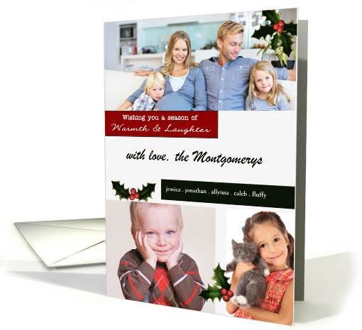 3 Photo Holly and Berries Christmas Season Custom card (1162592)