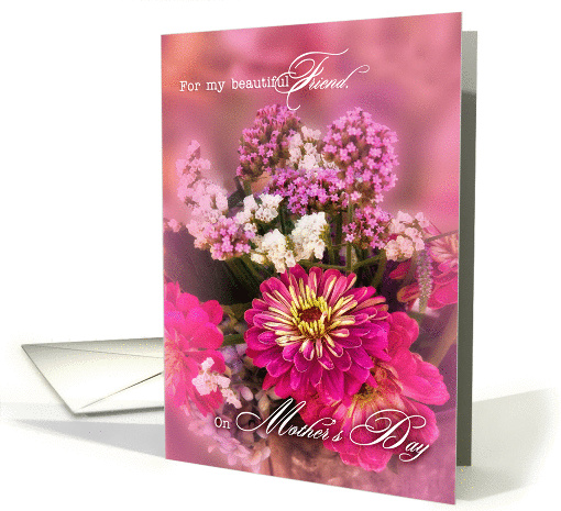 for Friend on Mother's Day Feminine Pink Floral Bouquet card (1170294)