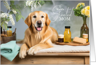 for Mom on Mother’s Day Golden Retriever Puppy card