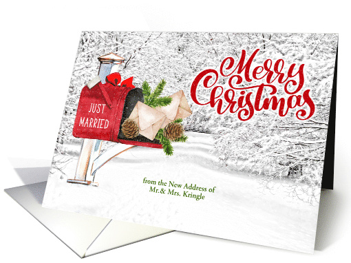 Custom from Newlyweds Merry Christmas from Our New Address card