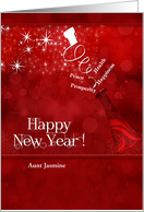 Custom New Year’s Champagne in Red and White card