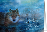 The Spirit of Christmas Wolf in the Snow card