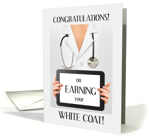 White Coat Congratulations for Doctor card (1198554)
