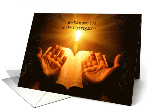 Welcome to our Church Candle Lit Bible card (1201444)