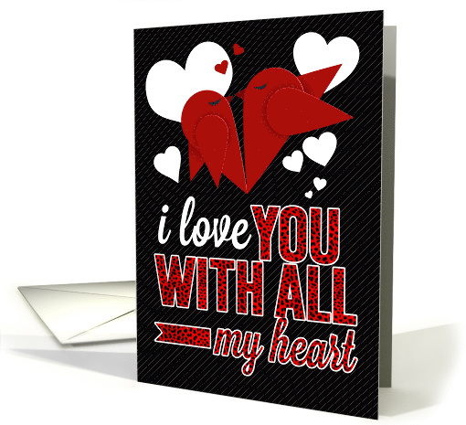 for Him I Love You Valentine's Day Love Birds with Cheetah Print card
