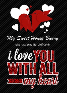 for Girlfriend on Valentine's Day Love Birds Cheetah Print - Custom