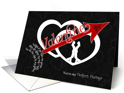 for Lesbian Partner Be Mine Valentine Arrow through Hearts card