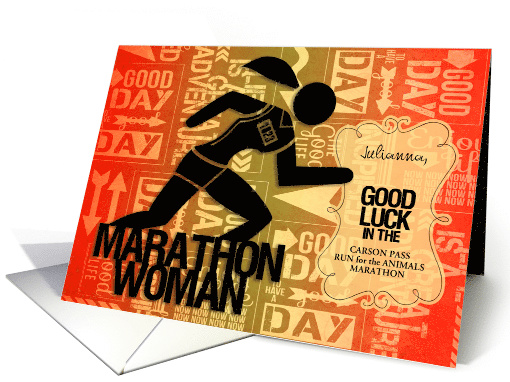 Good Luck Marathon Woman Custom card (1232332)