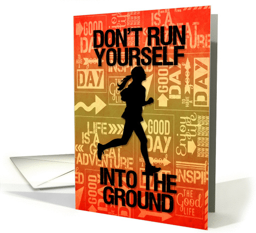 Get Well Female Runner Sports Theme card (1232670)