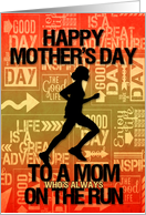 for Mom on Mother’s Day Runner Sport Theme in Orange and Golds card