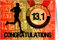 MALE Runner Half Marathon Run 13.1 Sports Theme card