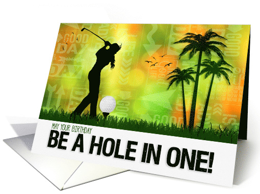 Birthday for a Female Golfer in a Golf Sports Theme card (1235776)