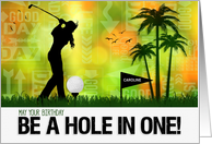 Birthday for a Female Golfer in a Golf Sports Theme Custom Name card