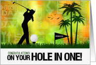 Custom Hole in One Congratulations Female Golf Sports Theme card