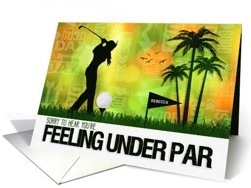 Custom Get Well Golfer Female Golfer Sports Theme card (1250190)