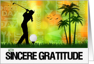 Thank You Golfer Female Golfer Sports Theme card
