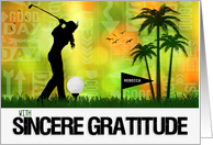 Custom Thank You Golfer Female Golfer Sports Theme card