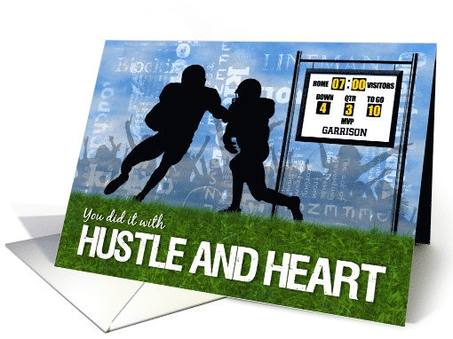 Custom Congratulations Football Theme Players on the Field card