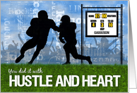 Custom Congratulations Football Theme Players on the Field card