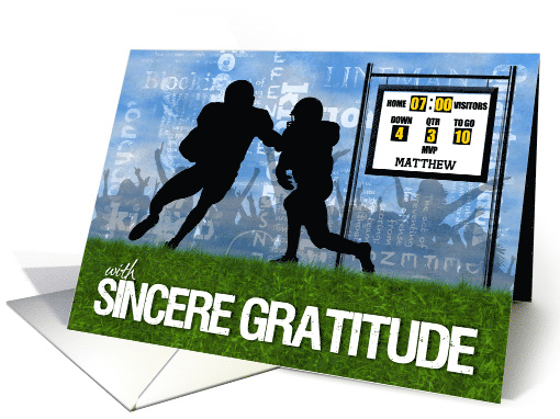 Custom Thank You Football Theme - Players on the Field card (1254690)