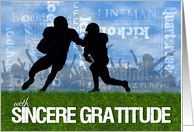 Thank You Football Theme Players on the Field card