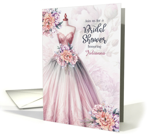 Bridal Shower Invitation Blush Pink Botanical Wedding Custom card