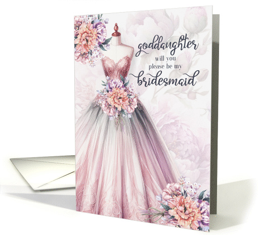 Goddaughter Bridesmaid Request Turquoise Silver Wedding Custom card