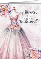 Goddaughter Bridesmaid Request Blush Pink Botanical Wedding card