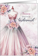 Future Sister in Law Bridesmaid Request Blush Pink Botanical Custom card