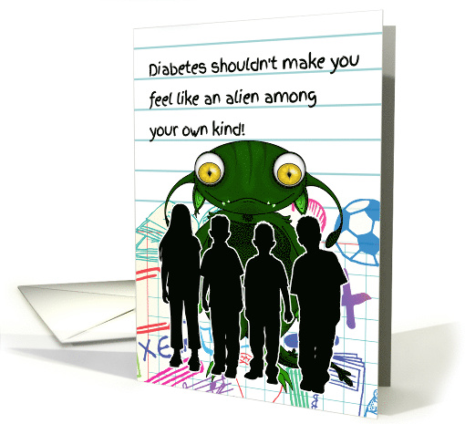 Juvenile Diabetes Get Well for Kids Alien School Theme card (1269774)
