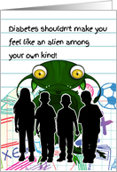 Juvenile Diabetes Get Well for Kids Alien School Theme card