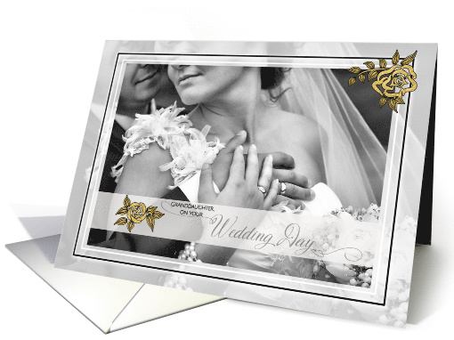 for Granddaughter on Her Wedding Day Classic Black and White card