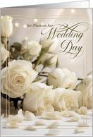 for Niece on Her Wedding Day White Rose Elegance card