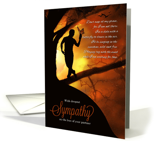 Loss of a Male Partner Sympathy Dancing with Butterflies card
