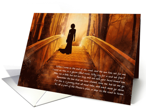 Loss of a Partner Sympathy Golden Bridge Female Silhoutte card