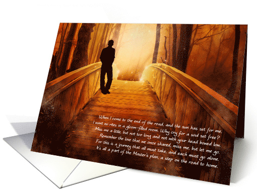 Loss of a Partner Sympathy Golden Bridge Male Silhouette card