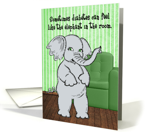 Juvenile Diabetes Get Well for Kids Elephant in a Green Room card