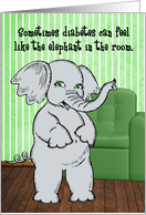 Juvenile Diabetes Get Well for Kids Elephant in a Green Room card