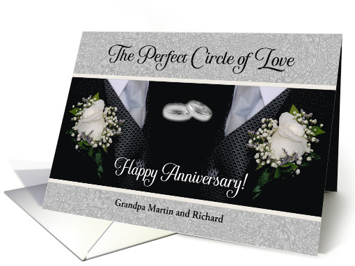 Gay Wedding Anniversary for Any Relation Two Grooms Custom card