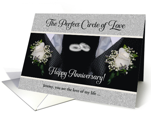Life Partner Gay Wedding Anniversary Two Grooms Custom card (1276504)