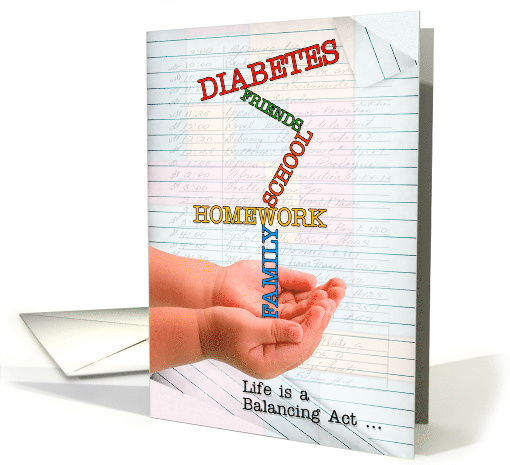 Juvenile Diabetes Get Well Life is a Balancing Act card (1279598)