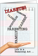 Diabetes Get Well for an Adult Life is a Balancing Act card