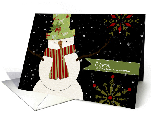 Holiday Snowman with Sage Green and Snowflakes card (1314322)